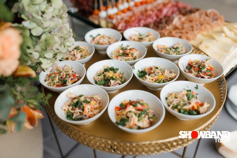 variety of catering dishes