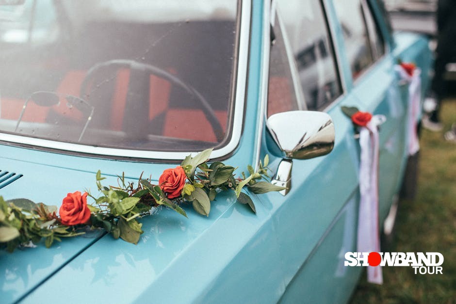 classic wedding car decoration