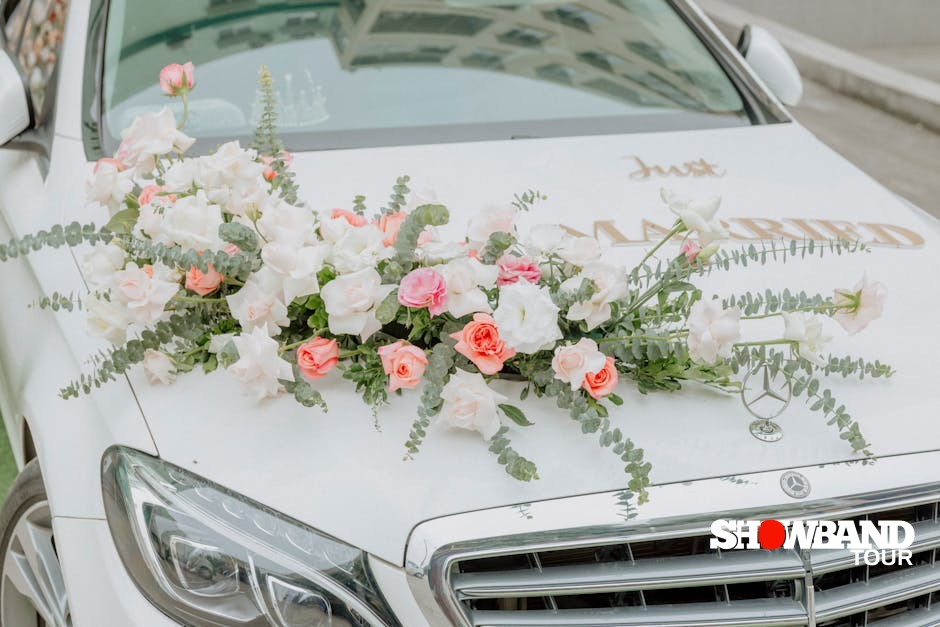 modern wedding car decoration