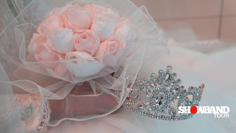bridal crown and flowers