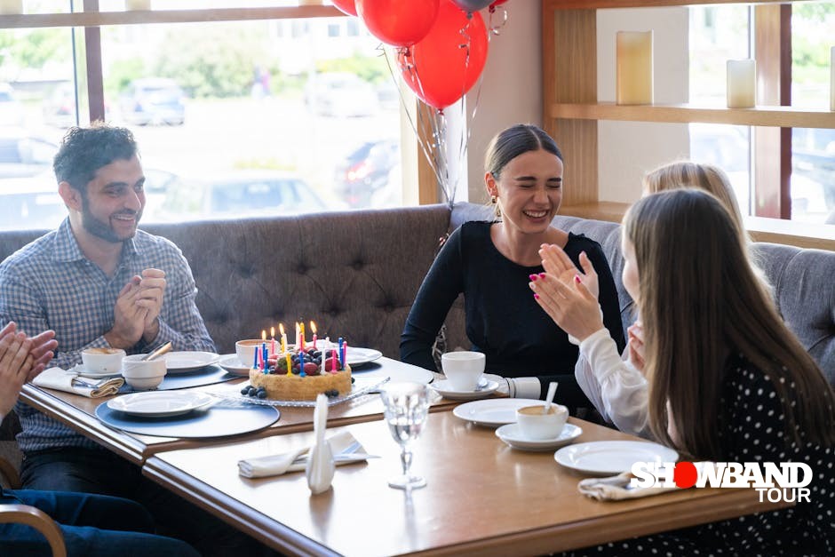 birthday celebration in restaurant
